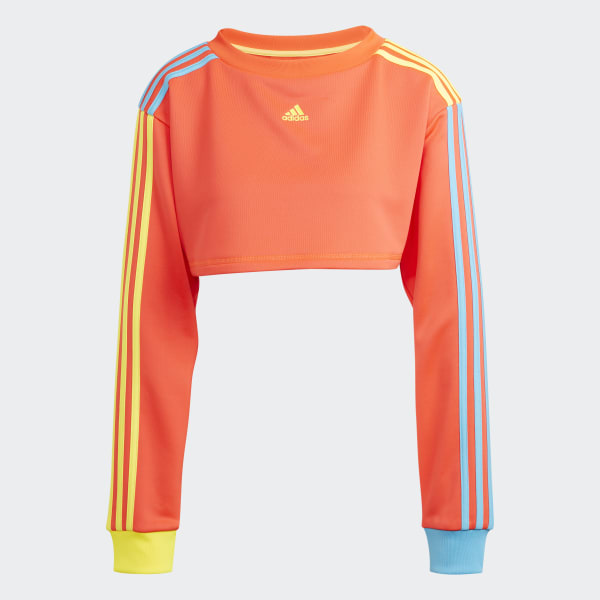 Adidas crop top orange on sale