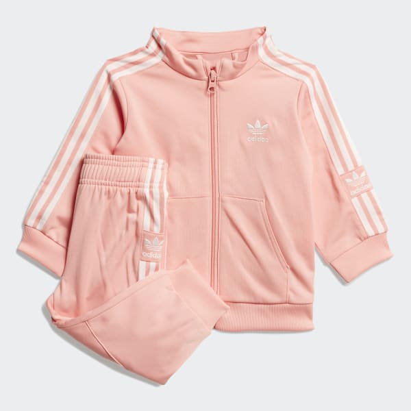 pink and orange adidas tracksuit