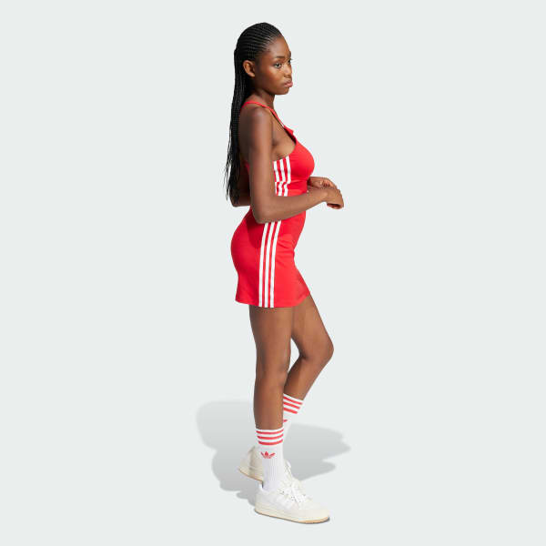 Red 3-Stripes Mini Dress