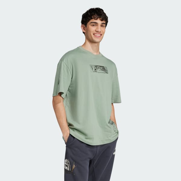 Green ADIDAS STAR WARS THE MANDALORIAN T-SHIRT LOOSE FIT