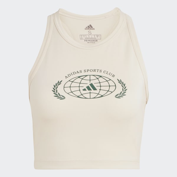 adidas Sports Club Crop Graphic Tank Top - Green