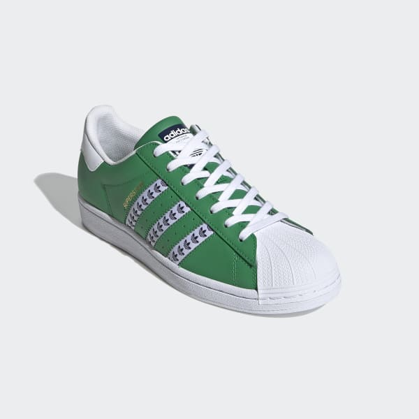 adidas superstar shoes green stripes