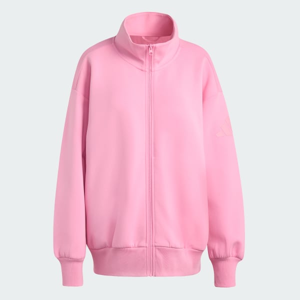 Rosa sudadera Soft Lux Holgada con Cierre Frontal