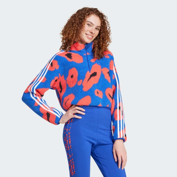 Azul Top Corto Essentials 3 Franjas Animal Print High Pile Cierre 1/4