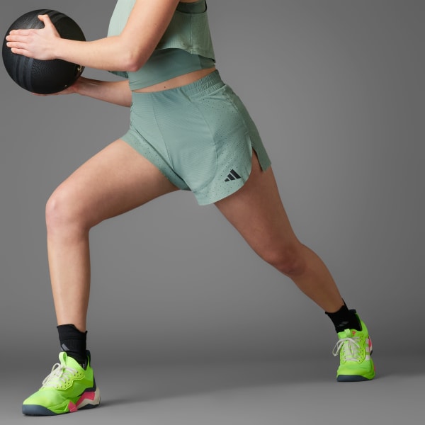 สีเขียว กางเกงขาสั้นดีไซน์ทูอินวัน HIIT Airchill