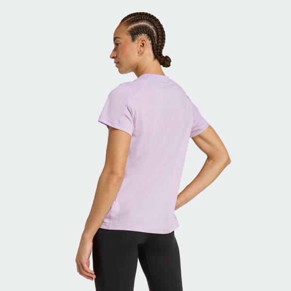 Violeta Remera de Entrenamiento Train Essentials Big Performance Logo