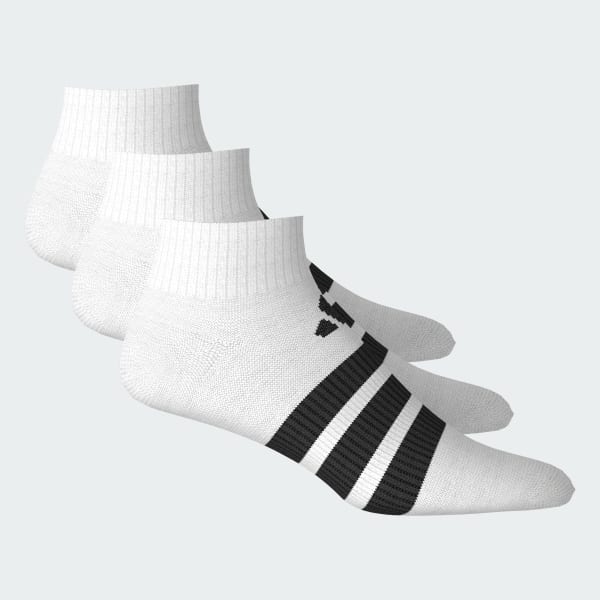 White 3 Stripes Ankle Socks 3 Pairs Kids