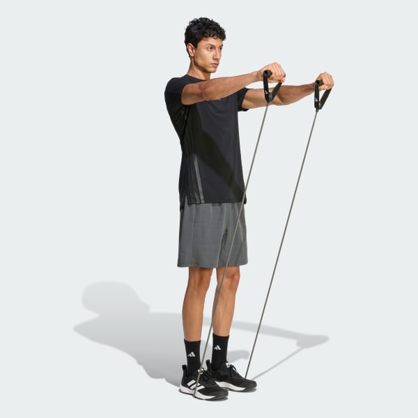 Siyah WORKOUT ESSENTIALS BASE KIRÇILLI DOKUMA ŞORT