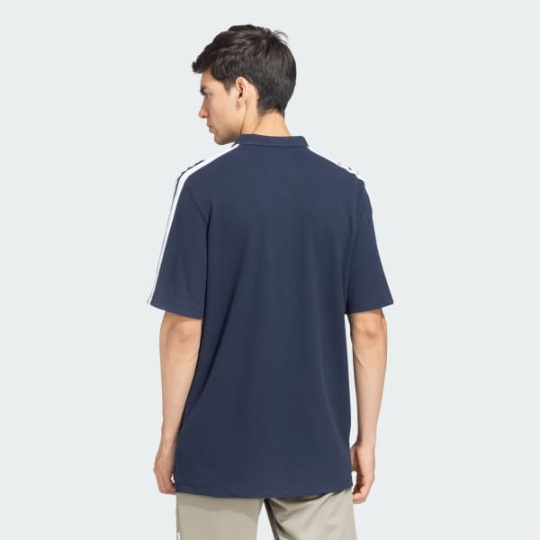 Blue 3 Stripes Polo Tee
