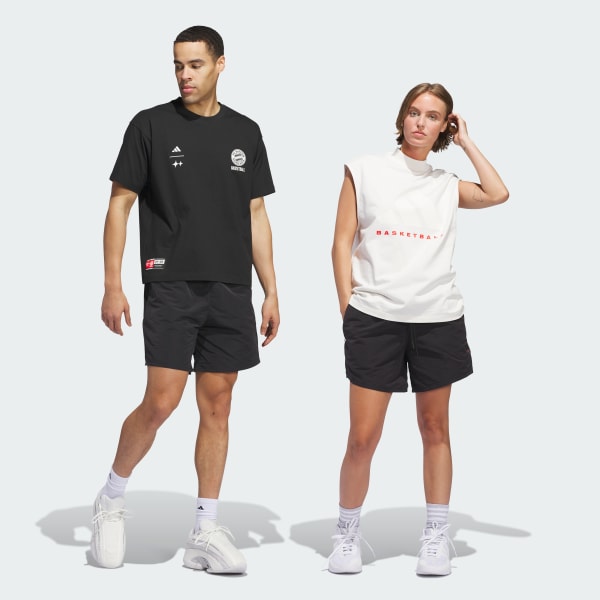 Đen Quần Short Dệt adidas Basketball (Unisex)