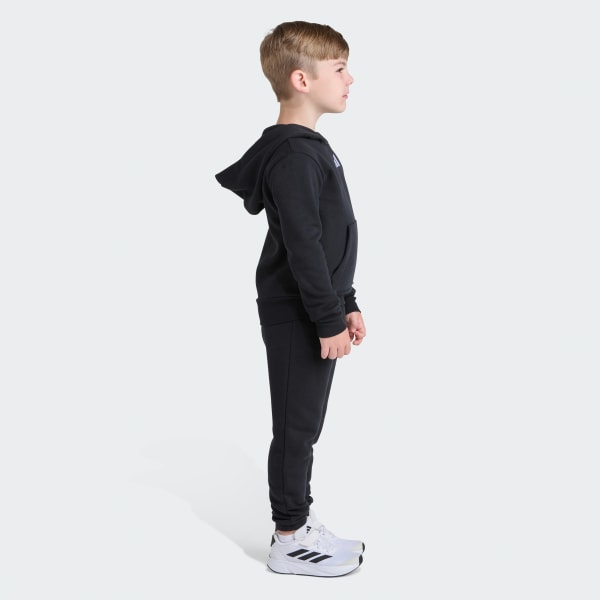 Black 2-Piece Long Sleeve Fleece Pullover & Jogger Set