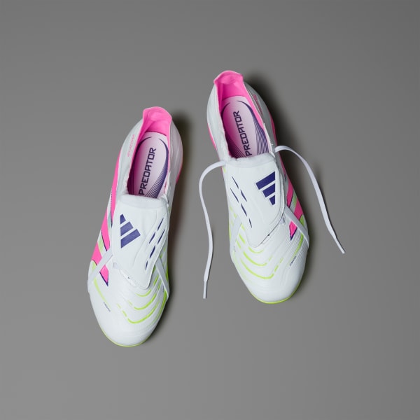 Weiss Predator League Fold-Over Tongue FG/MG Fußballschuh
