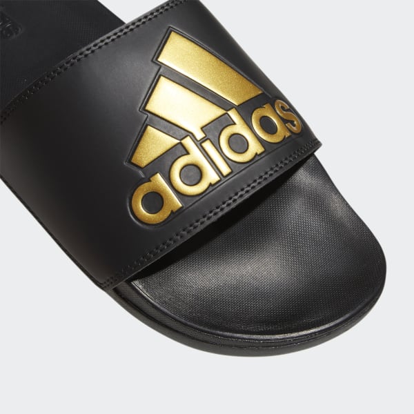 Adidas slippers hot sale gold