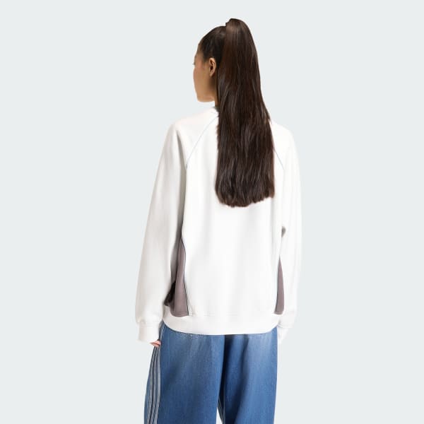 White OVERSIZED CREW Sweatshirt