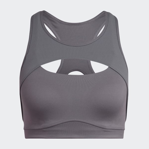 Szary CoreFlow Studio Medium-Support Yoga Wind Bra TG475