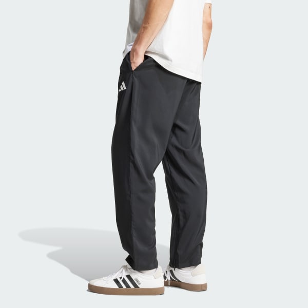 Black Essentials Small Logo Open-Hem Stanford Pants