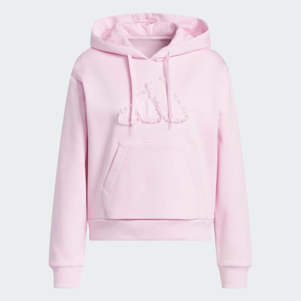 adidas Seasonal Essentials Ruffled Big Logo Graphic Hoodie
