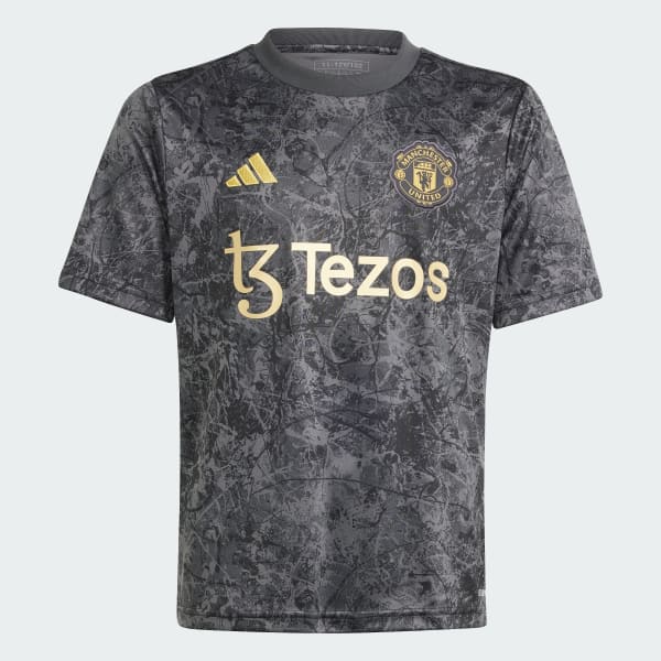 Black Manchester United Stone Roses Pre-Match Jersey Kids