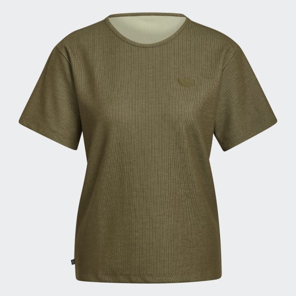 Green Two-Colored Ribbed Tee