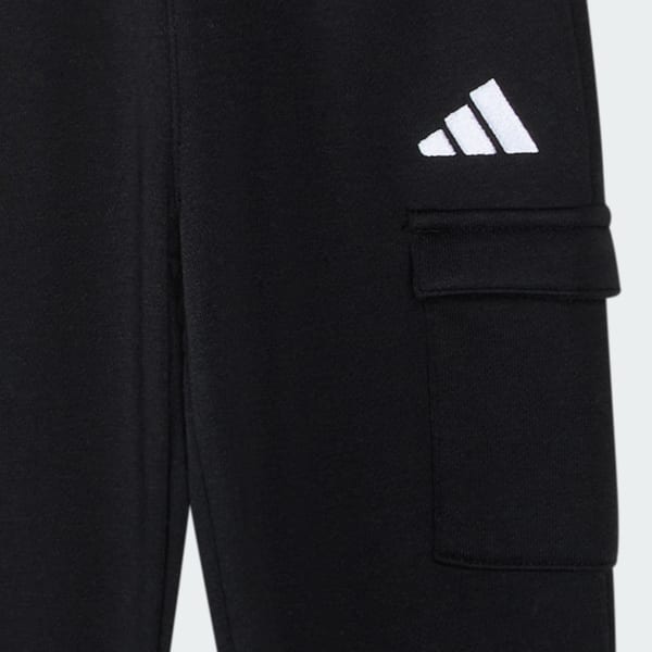 2-Piece Long Sleeve Graphic Cotton Tee & Elastic Waistband Cargo Jogger Set