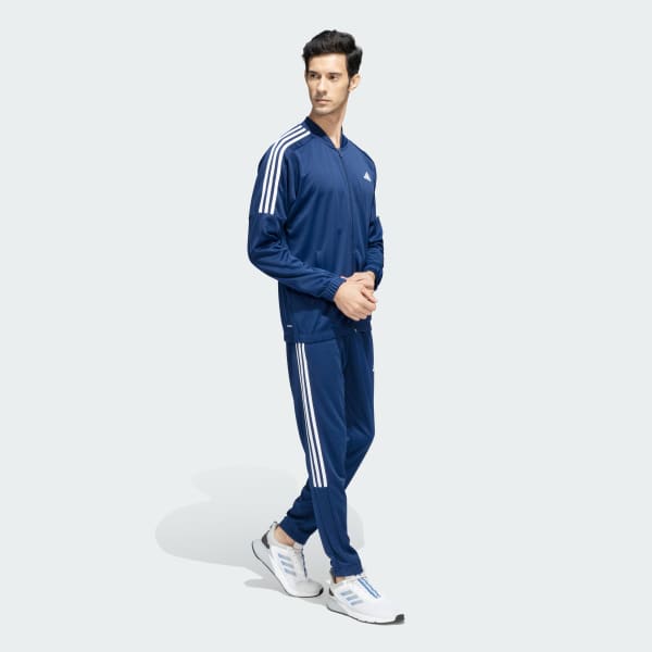 Blue 3 Stripes Plain AEROREADY Track Suit