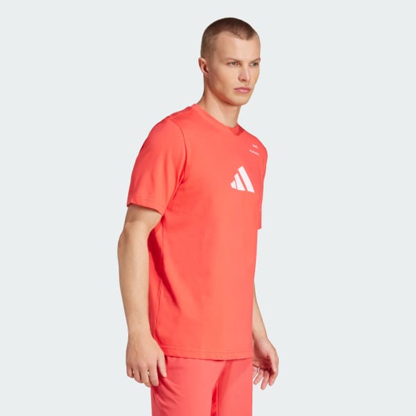 Vermelho T-shirt de Padel AEROREADY