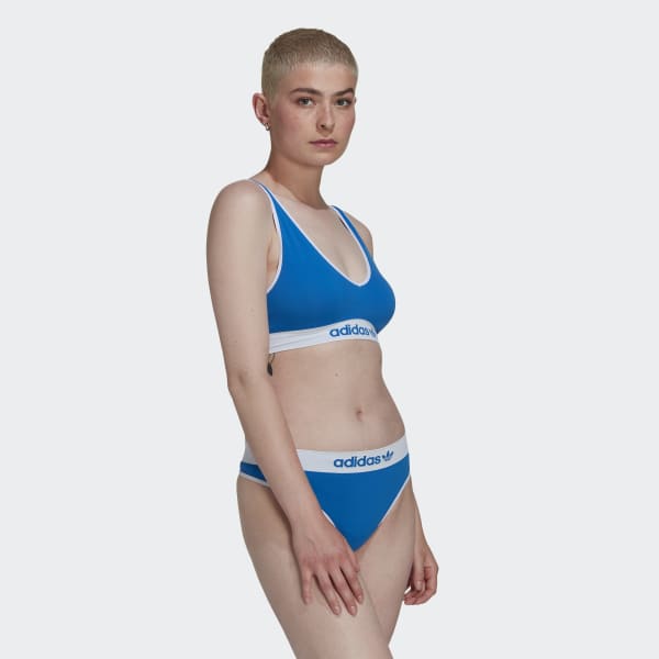 modrá Podprsenkový top Modern Flex Cotton Scoop Low Back