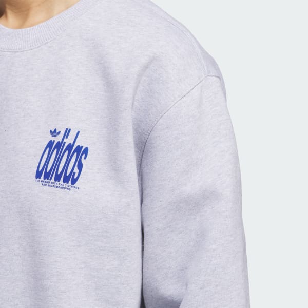 adidas 4.0 Stretch Deluxe Crewneck Sweater - Grey | Free Shipping 