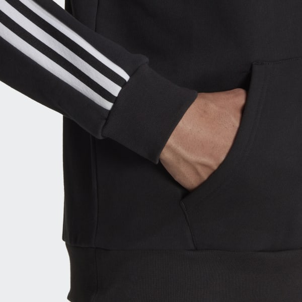 Negro Polera con Capucha 3 Tiras E5662