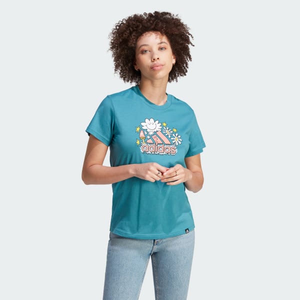 Turquoise adidas hot sale t shirt