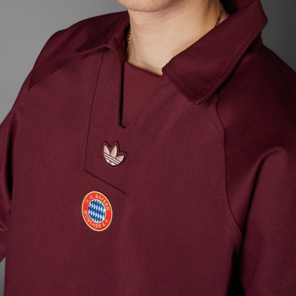 Burgundy FC Bayern Terrace Icons Drill Tröja