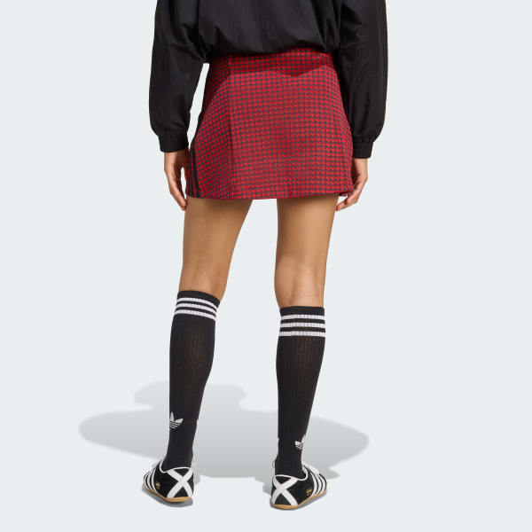 rood Houndstooth Tailored Skirt
