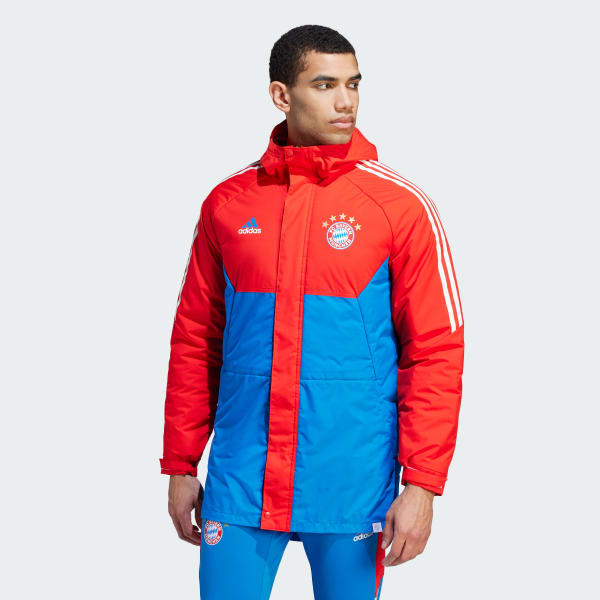 Adidas originals stadium coat in red clearance