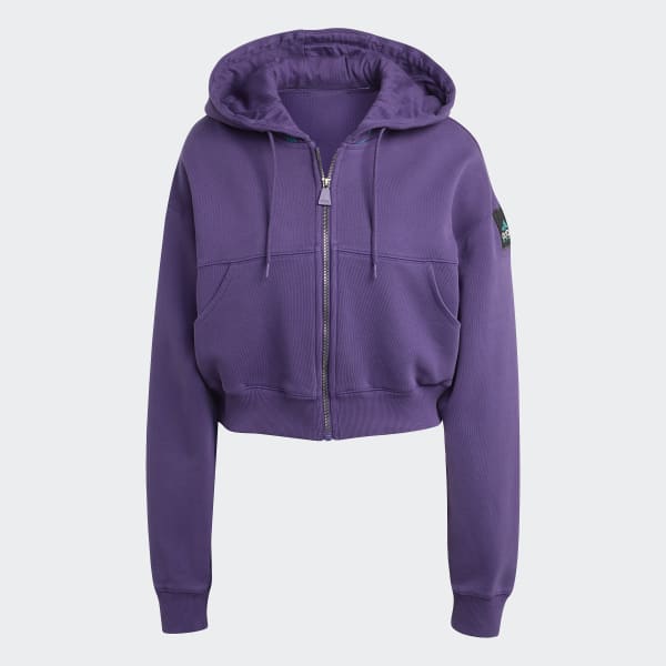 adidas Equipment Cropped Hoodie - Purple | Free Shipping with