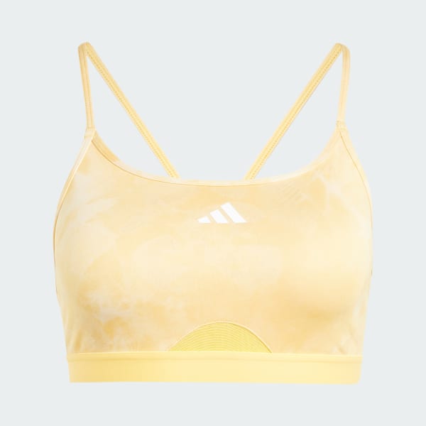 Rose Brassière de training imprimé floral tie-dye Aeroreact Essentials Maintien léger