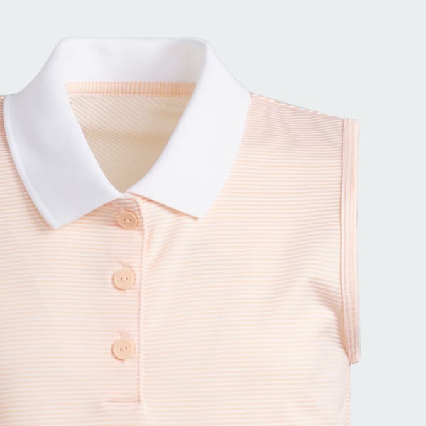 Rose Polo sans manches rayures Ottoman Enfants