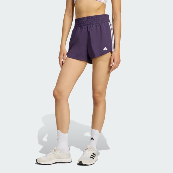 Purple Pacer Training 3-Stripes Woven High-Rise Shorts