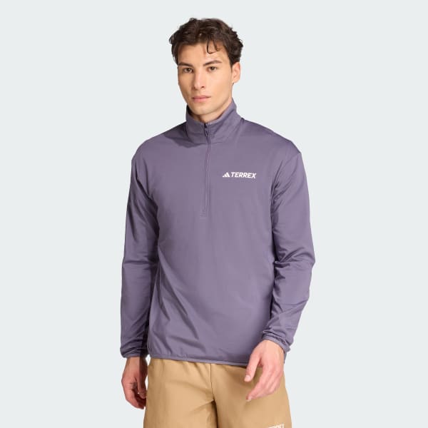 Purple Terrex Multi CLIMAWARM Half-Zip Tech 플리스 재킷