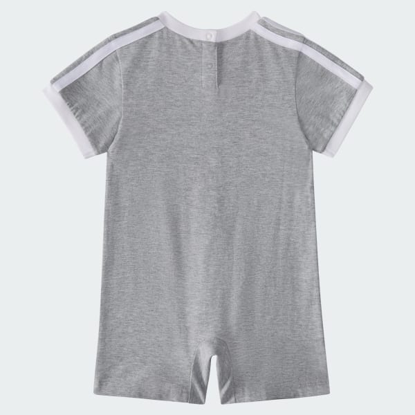 Short Sleeve 3-Stripes Logo Heather Romper