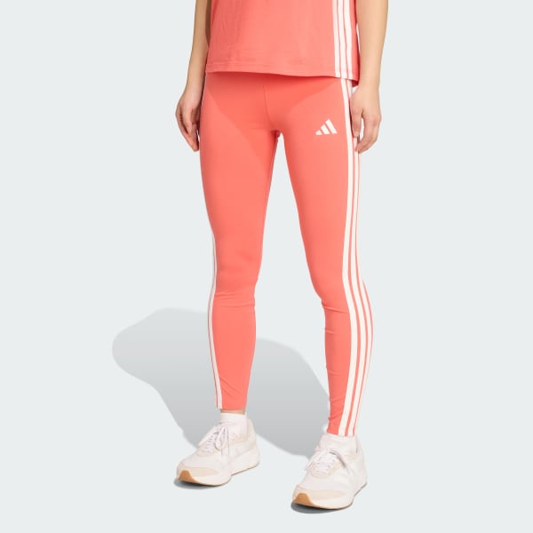 Ροζ Essentials 3-Stripes Cotton Leggings