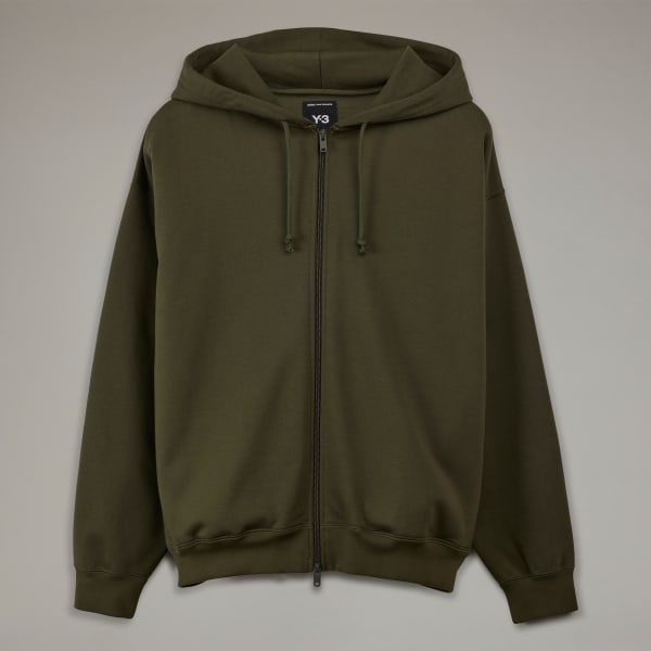アディダス Y-3 BRUSHED TERRY ZIP HOODIE - グリーン