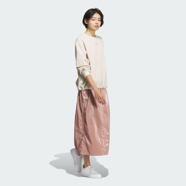 ホワイト ラックスフロー オールデイズ ルーズフィット ワッフル フリース クルーシャツ