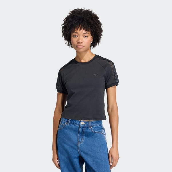 Zwart LACE CALI T-SHIRT