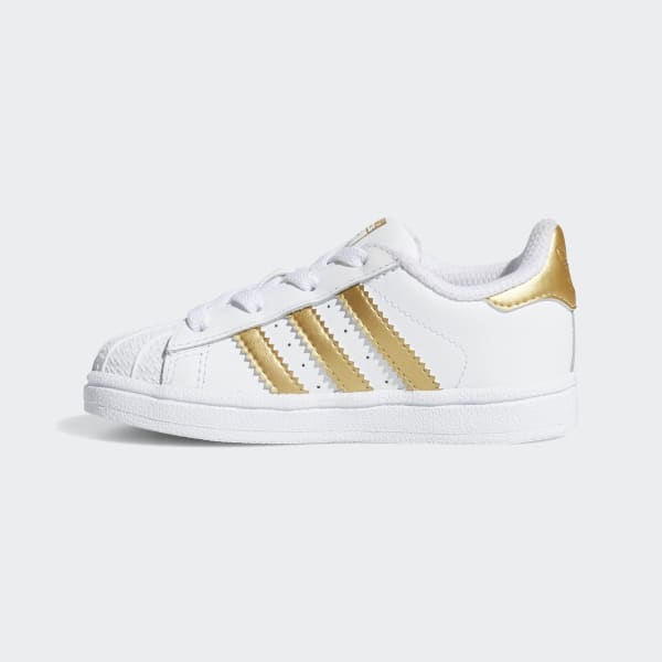 Toddler Superstar Cloud White and Gold Metallic Shoes | adidas US