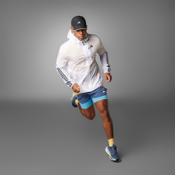 Blanco Chaqueta Own The Run 3 Rayas