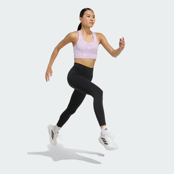 Violeta Top Deportivo Run Pocket Estampado Soporte Medio