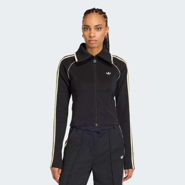 Schwarz SCHMAL GESCHNITTENES FIREBIRD TRACK TOP