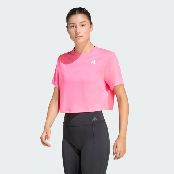adidas Train Essentials Boxy Workout Tee - Pink | Free Shipping