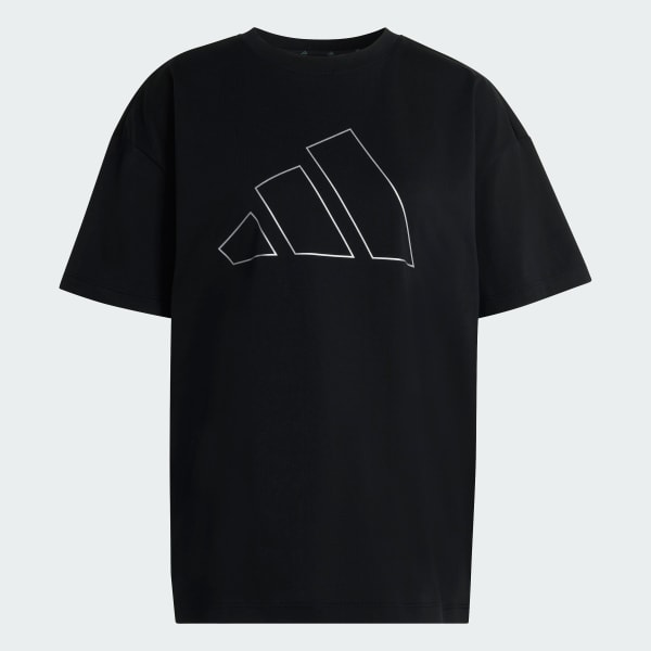 Negro Camiseta Power Essentials Oversized con Logo