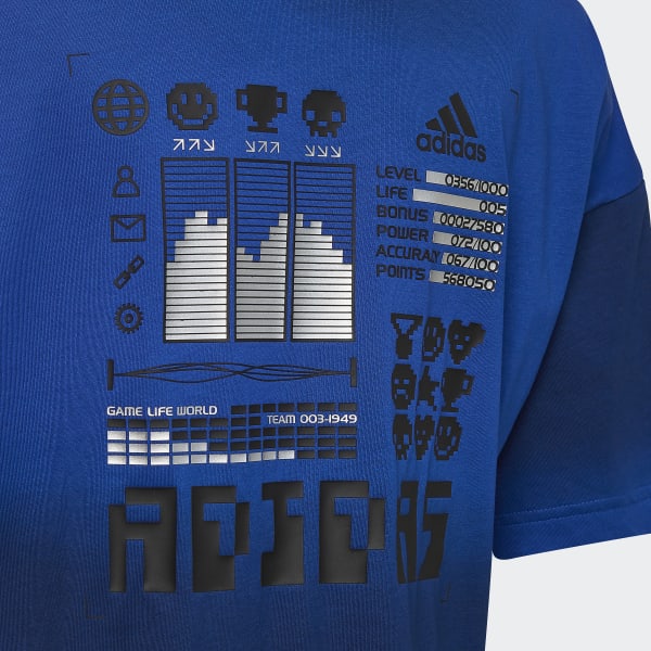 Blauw ARKD3 Allover Print T-shirt